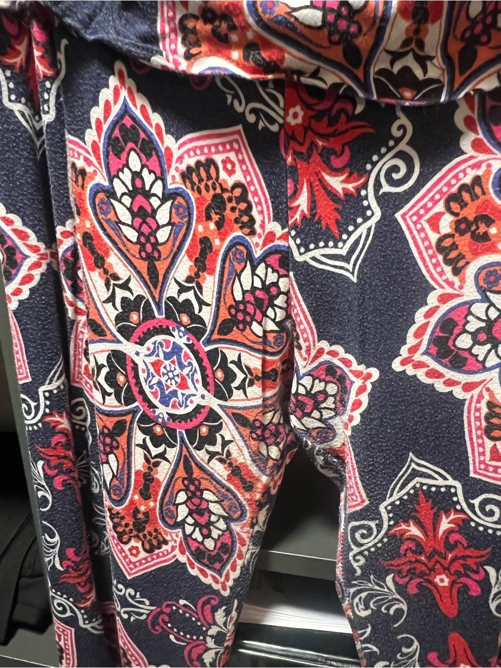 Boho Print Palazzo Pants - Navy Multi - Picture 3 of 8
